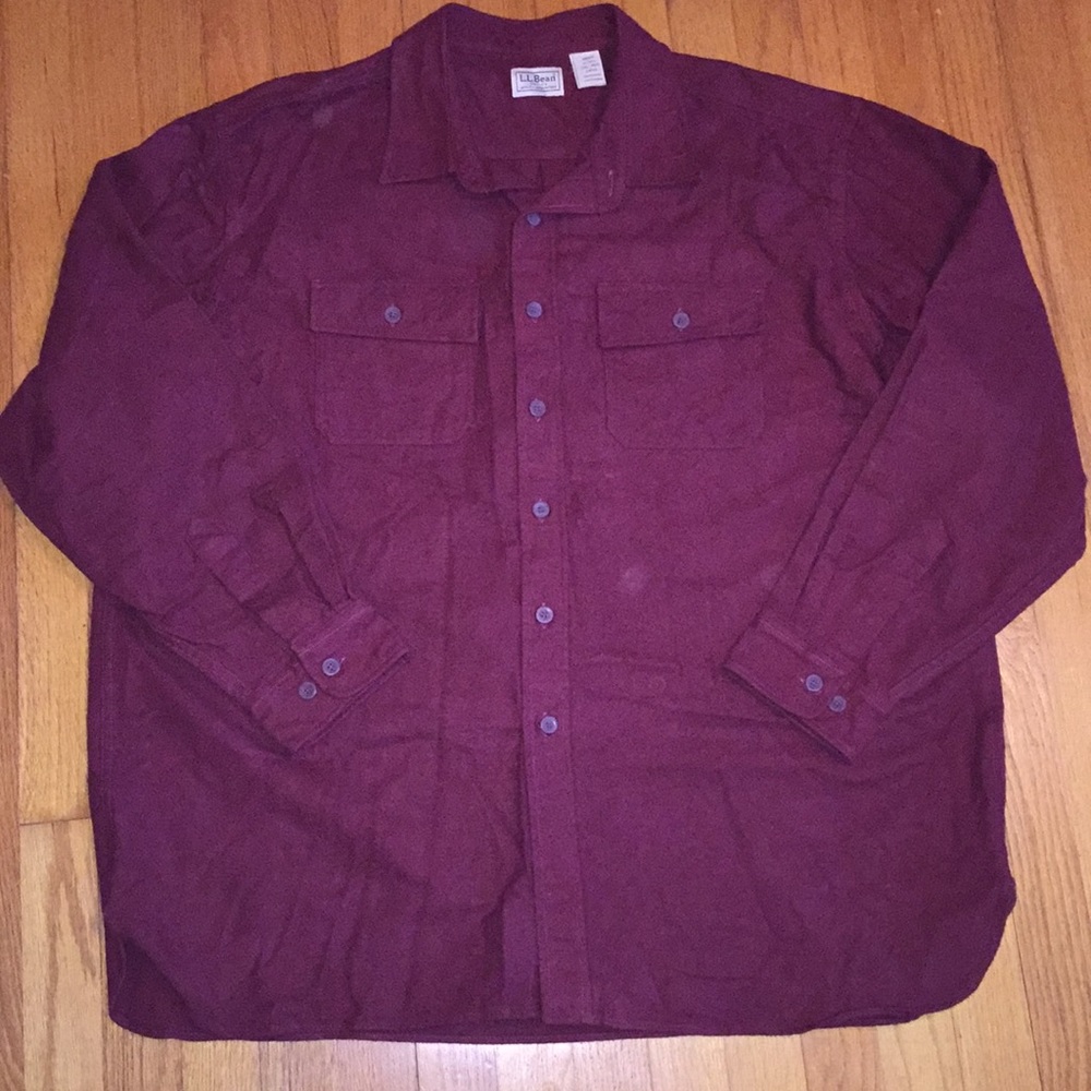 L.L. Bean Heavyweight Wine Chamois/Flannel Shirt